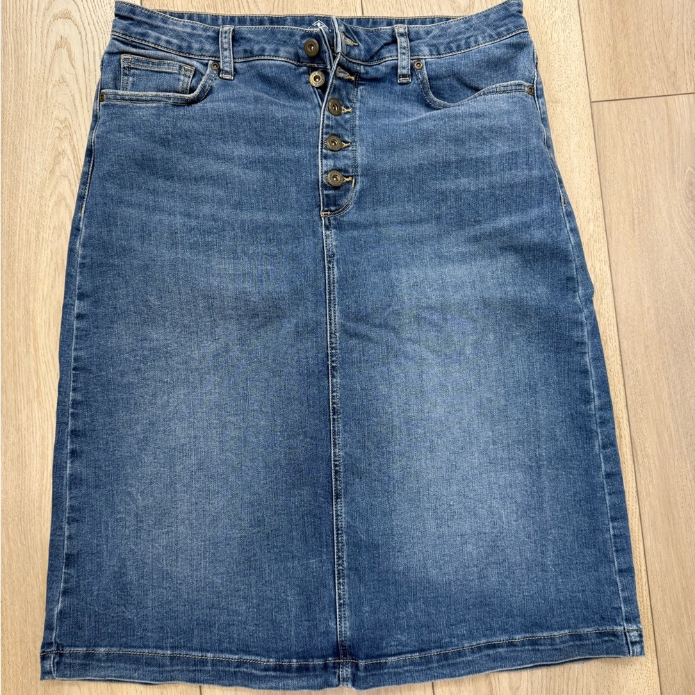 St. John's Bay Blue Denim Midi Skirt